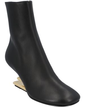 Fendi First Heeled Ankle Boots - Black