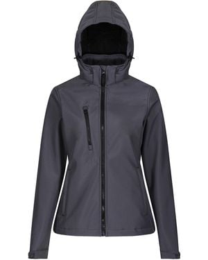 Regatta Venturer 3 Layer Hooded Soft Shell Jacket (Afdichting/Zwart) - Blauw