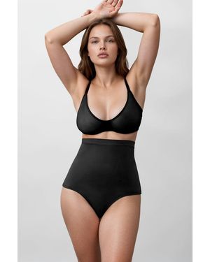 Hiccup Premium Seamless Tummy Control High Waisted Brief Shapewear - Black