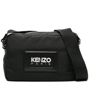 KENZO Sacoche À Logo Embossé - Noir