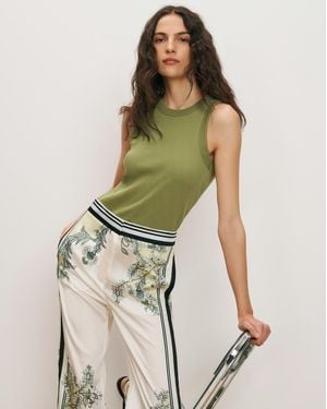 Veronica Beard Jordyn Cropped Tank Top - Green
