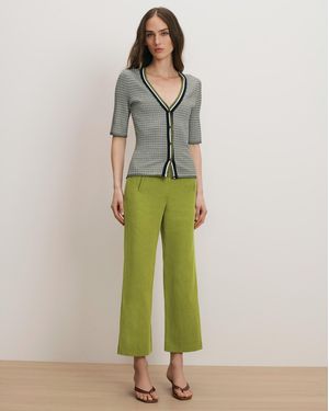 Veronica Beard Dova Wide-leg Linen Pant - Green