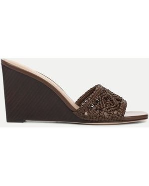 Veronica Beard Ellen Macrame Wedge Sandal - Brown