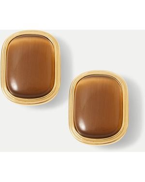 Veronica Beard Cat's Eye Stone Earring - White