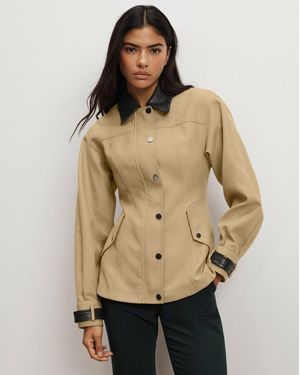 Veronica Beard Talla Peplum Jacket - Natural