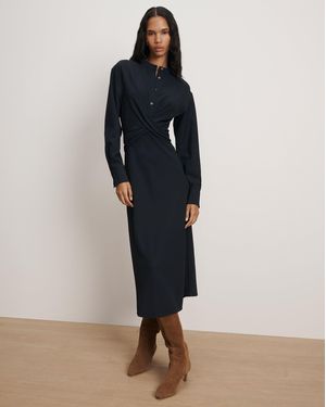 Veronica Beard Ellers Midi Shirtdress Dress - Blue