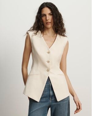 Veronica Beard Gillson Tailored Vest - Natural
