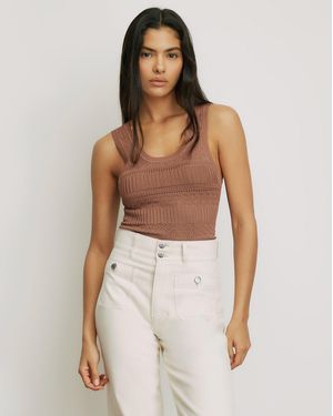 Veronica Beard Sandra Knit Tank Top - Natural
