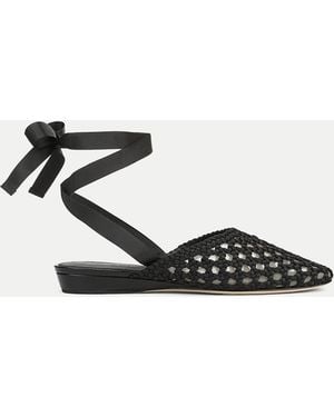 Veronica Beard Malia Woven Satin Mule - White