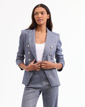 Veronica Beard Miller Linen Dickey Jacket - Blue