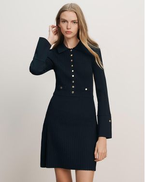 Veronica Beard Lauper Knit Mini Dress - Blue