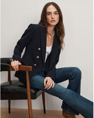 Veronica Beard Miller Dickey Jacket Navy Gold - Blue