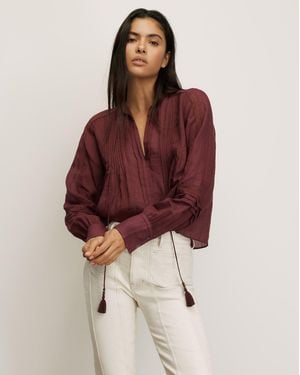 Veronica Beard Sawyer Self-tie Blouse - Red