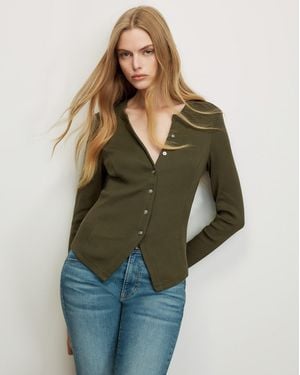 Veronica Beard Cordis Button-front T-shirt - Green