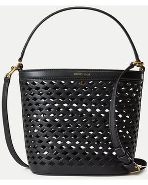 Veronica Beard Small Perforated Feedbag - Black