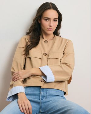 Veronica Beard Gala Cropped Utility Jacket - Blue