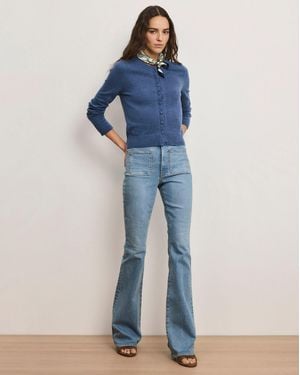 Veronica Beard Beverly Patch-pocket Skinny-flare Jean - Blue