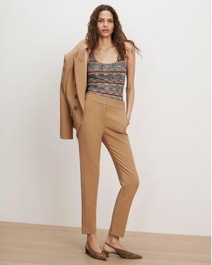 Veronica Beard Renzo Clean Waistband Pant - Natural