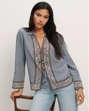 Veronica Beard Eva Scarf-print Blouse - Gray