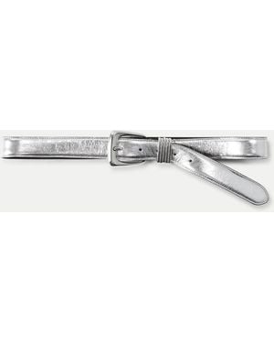 Veronica Beard Arch Leather Belt - Metallic