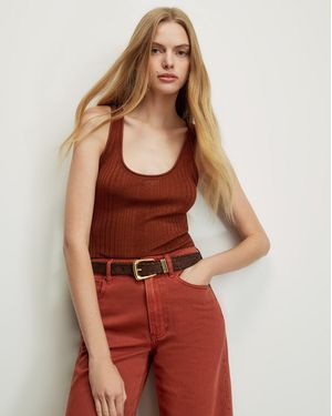 Veronica Beard Birke Merino Wool Tank Top - Red