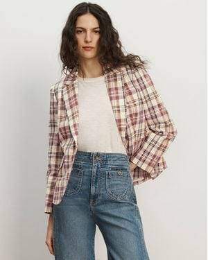 Veronica Beard Tyra Plaid Dickey Jacket - Blue