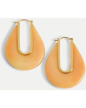 Veronica Beard Resin Drop Hoop Earring - Metallic
