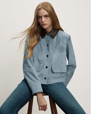 Veronica Beard Walters Suede Jacket - Blue