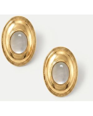 Veronica Beard Cat's Eye Cabochon Earring - Metallic