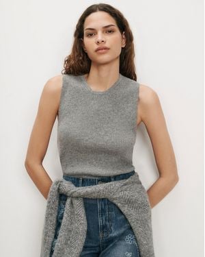 Veronica Beard Sid Cashmere Tank Top - Gray