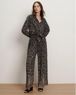 Veronica Beard Callaway Smocked Wide-leg Pant - Multicolor