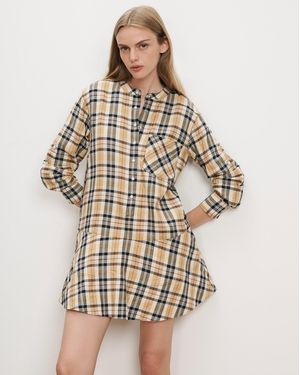 Veronica Beard Corin Plaid Mini Dress - Natural
