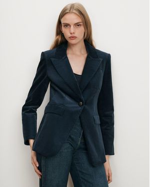 Veronica Beard Livvy Corduroy Dickey Jacket - Blue