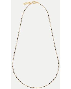 Veronica Beard Enamel Bead Chain Necklace - White