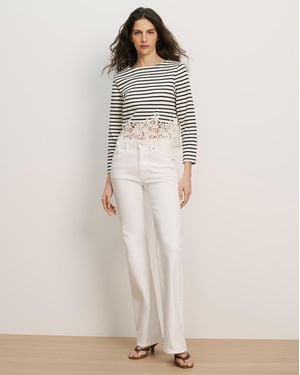 Veronica Beard Crosbie Mid-rise Slim Wide-leg Jean - Natural