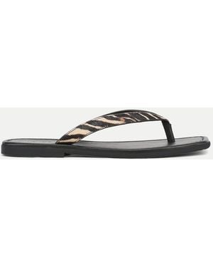 Veronica Beard Clea Calf Hair Flip-flop Sandal - Multicolor