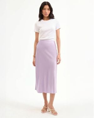 Veronica Beard Clover Stretch-silk Slip Skirt - Purple