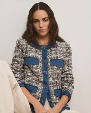 Veronica Beard Ainslie Tweed Jacket - Blue