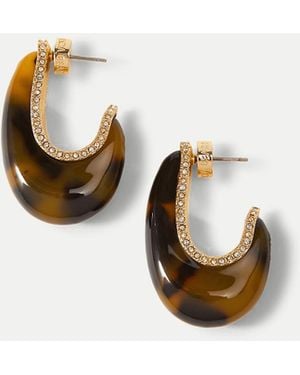 Veronica Beard Resin J-hoop Earring - White