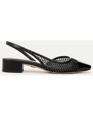 Veronica Beard Cecile Rhinestone Mesh Cap-toe Slingback - White