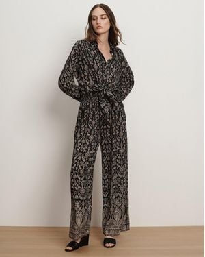 Veronica Beard Callaway Smocked Wide-leg Pant - Multicolor