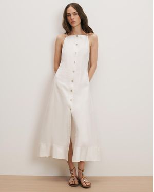 Veronica Beard Georges Linen Midi Dress - Natural