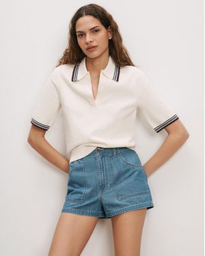 Veronica Beard Quinelle Knit Polo - White
