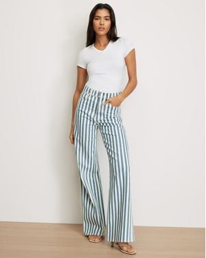 Veronica Beard Taylor Striped Wide-leg Jean - Blue