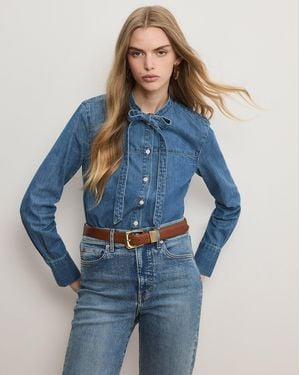 Veronica Beard Gabby Denim Button-down Shirt - Blue
