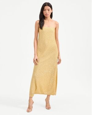 Veronica Beard Petra Beaded Midi Dress - Metallic