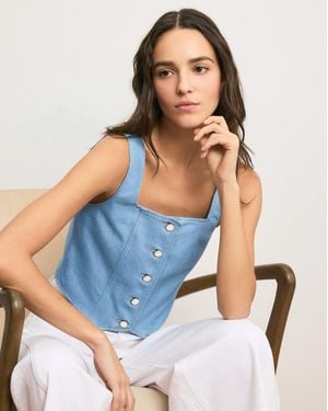 Veronica Beard Spensley Denim Vest - Blue