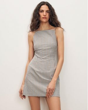 Veronica Beard Chester Gingham Mini Dress - Gray
