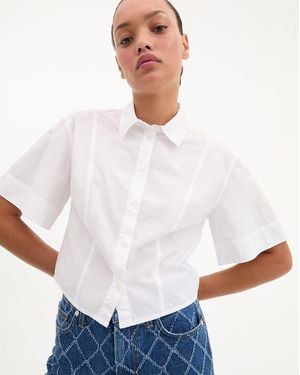 Veronica Beard Claire Cropped Shirt - White