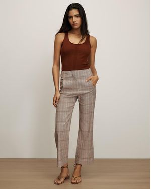 Veronica Beard Dova Plaid Wide-leg Pant - Brown